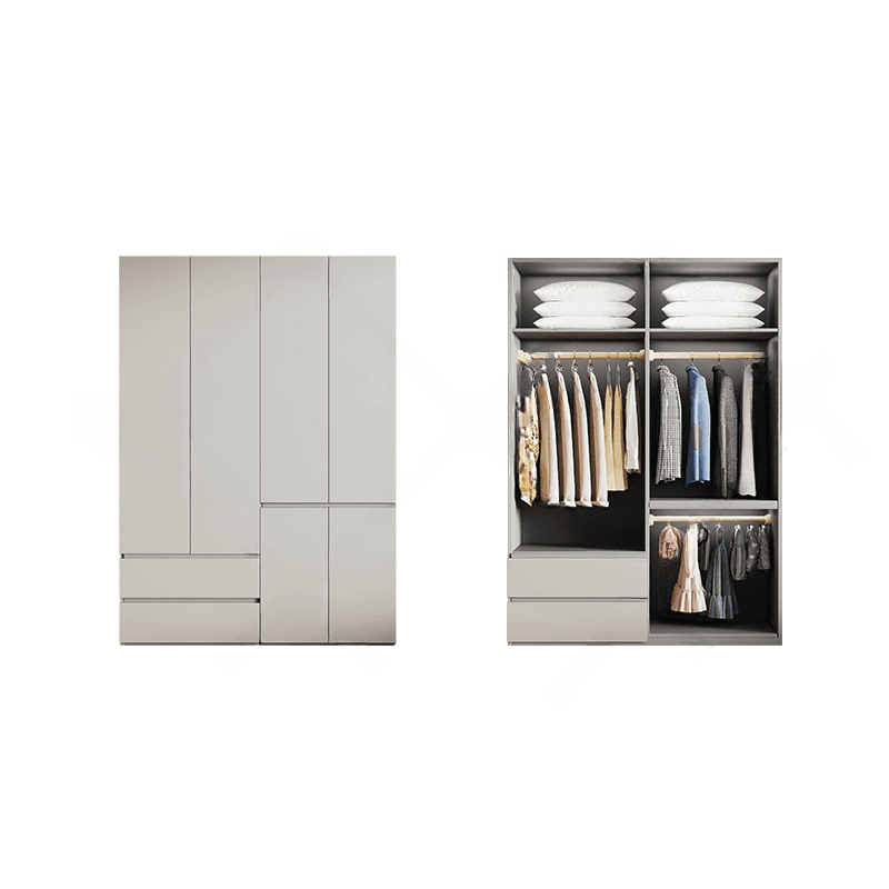 Cream Trendy Reclaimed Wood Wardrobe Armoire with Soft Close Drawer, Soft Close Door, Interior Shelves, and Clothing Rod - image 33