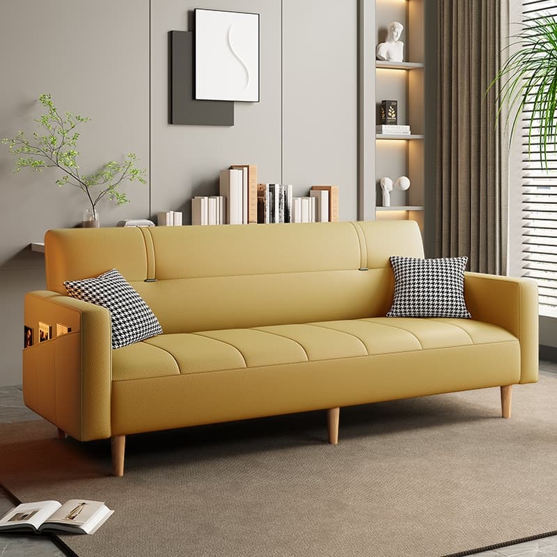 Trendy Water Resistant Convertible Sofa in Grey/Light Green/Off-White with Arm, 4-seater/Seats 3/2 People, Receptacle Storage, and 2 Pillows - image 8