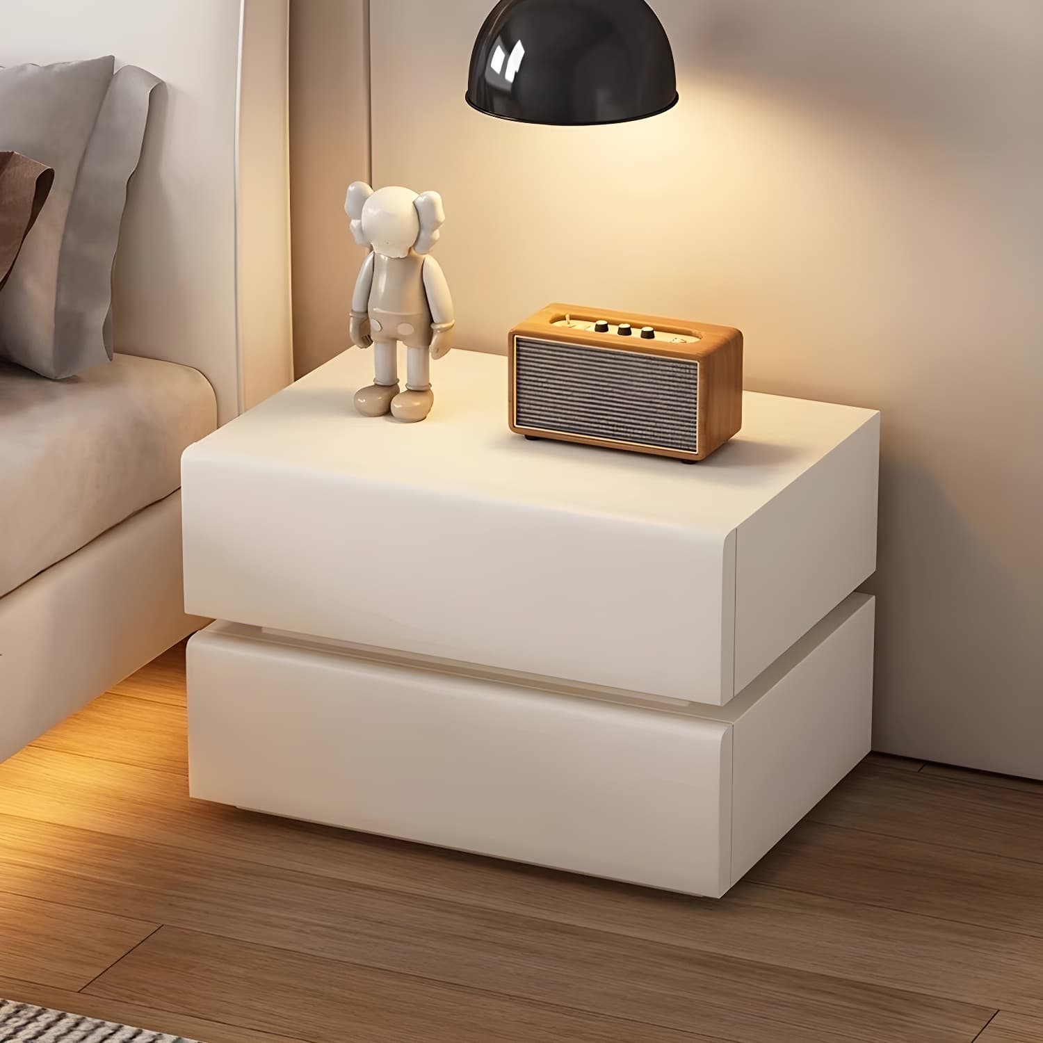 Modern Wood Nightstand with Drawer Storage, Small Size, Under 23 inches - image 9