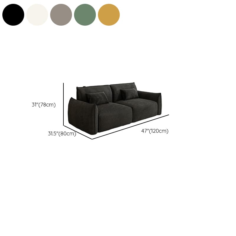 Modish Solid Color Gray/Midnight Black/Chalk Floor Sofa for 3/for 2 with 2 Pillows, Scratch-durable - image 14
