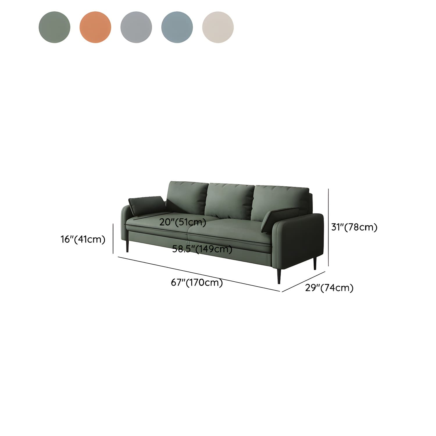 Modern Pillow Back Sofa with Storage Not Included for 35-40 Women - image 23