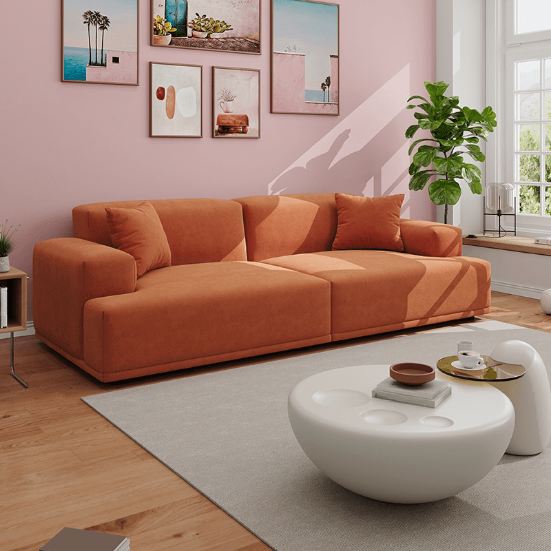 Modish Solid Color Standard Sofa in Black/Light Brown/Coffee for 5 Person/4-seater/3-seater - image 7