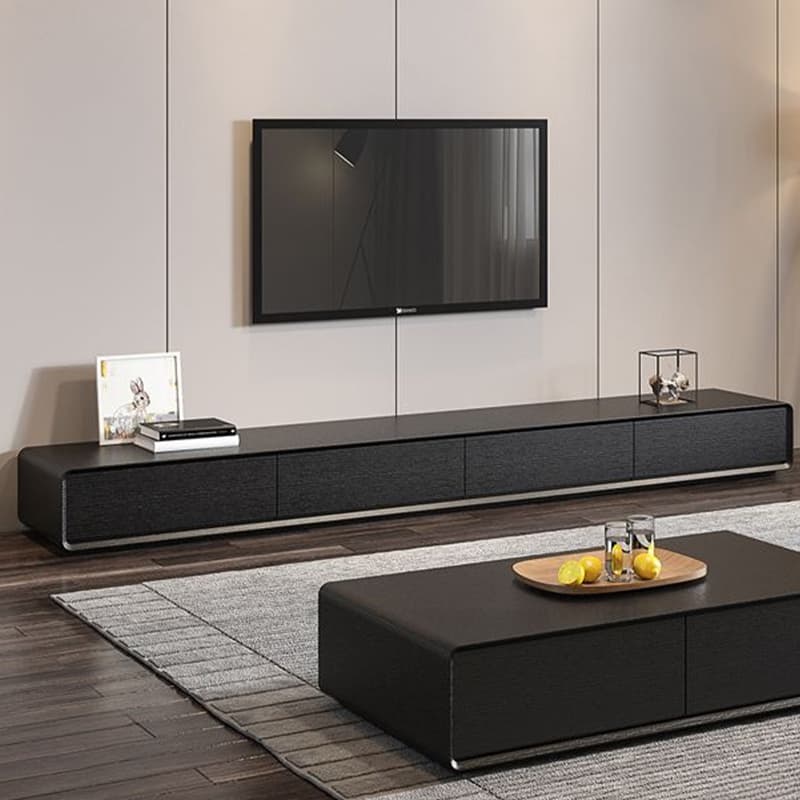 Contemporary Oblong Wood TV Stand Console with Storage Drawers - image 19