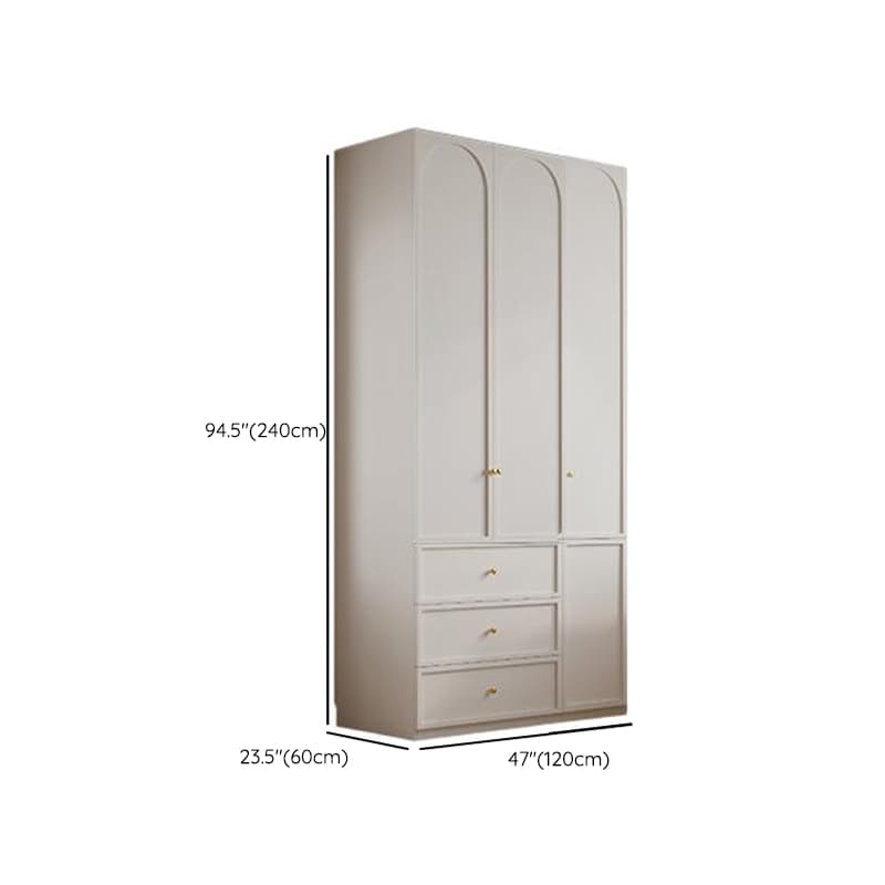 Minimalist Manufactured Wood Independent Almirah with 3-Drawer, Interior Shelves, and Clothing Rod - image 17