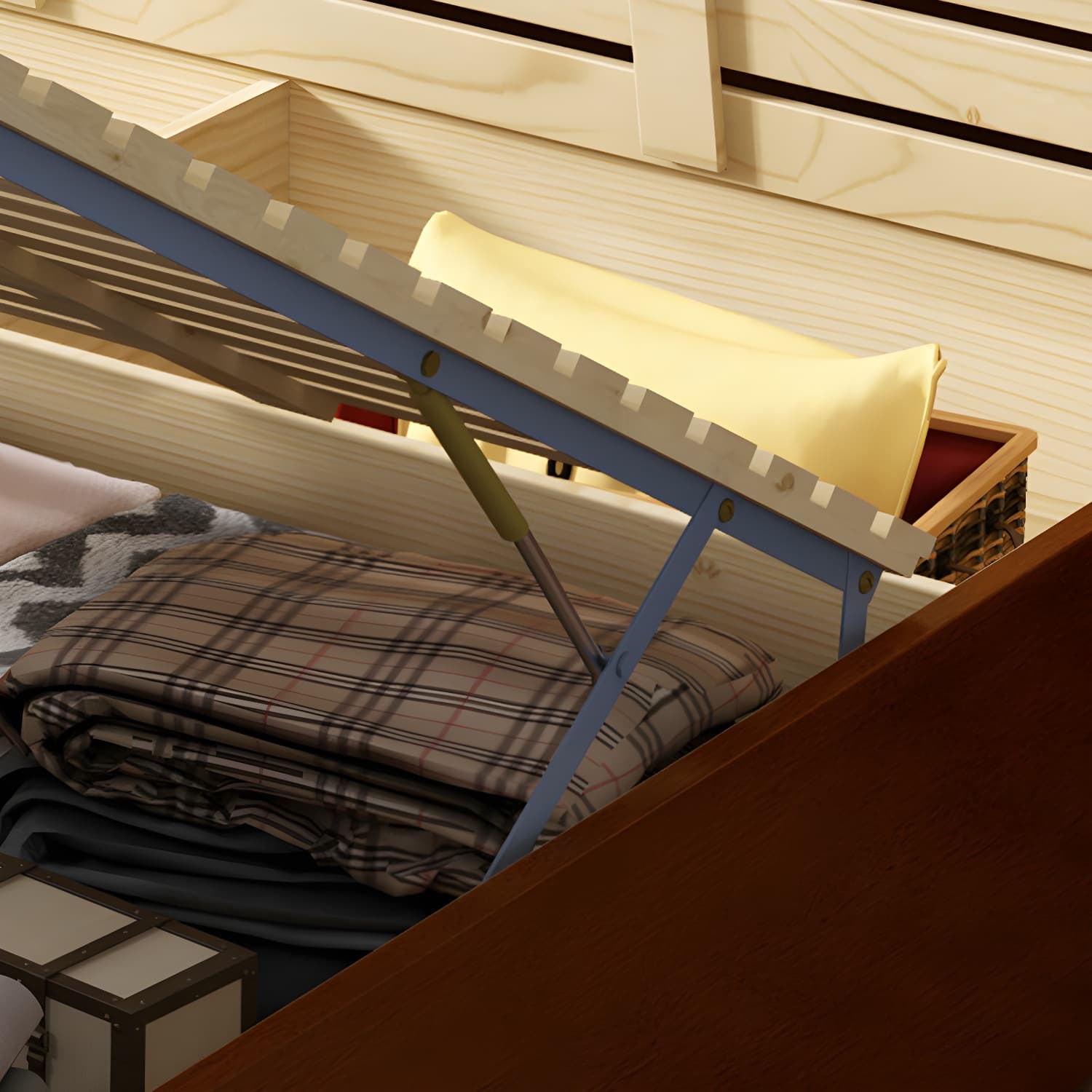 Contemporary Brown Bed Frame Solid Wood Bed with Arched Headboard - image 9