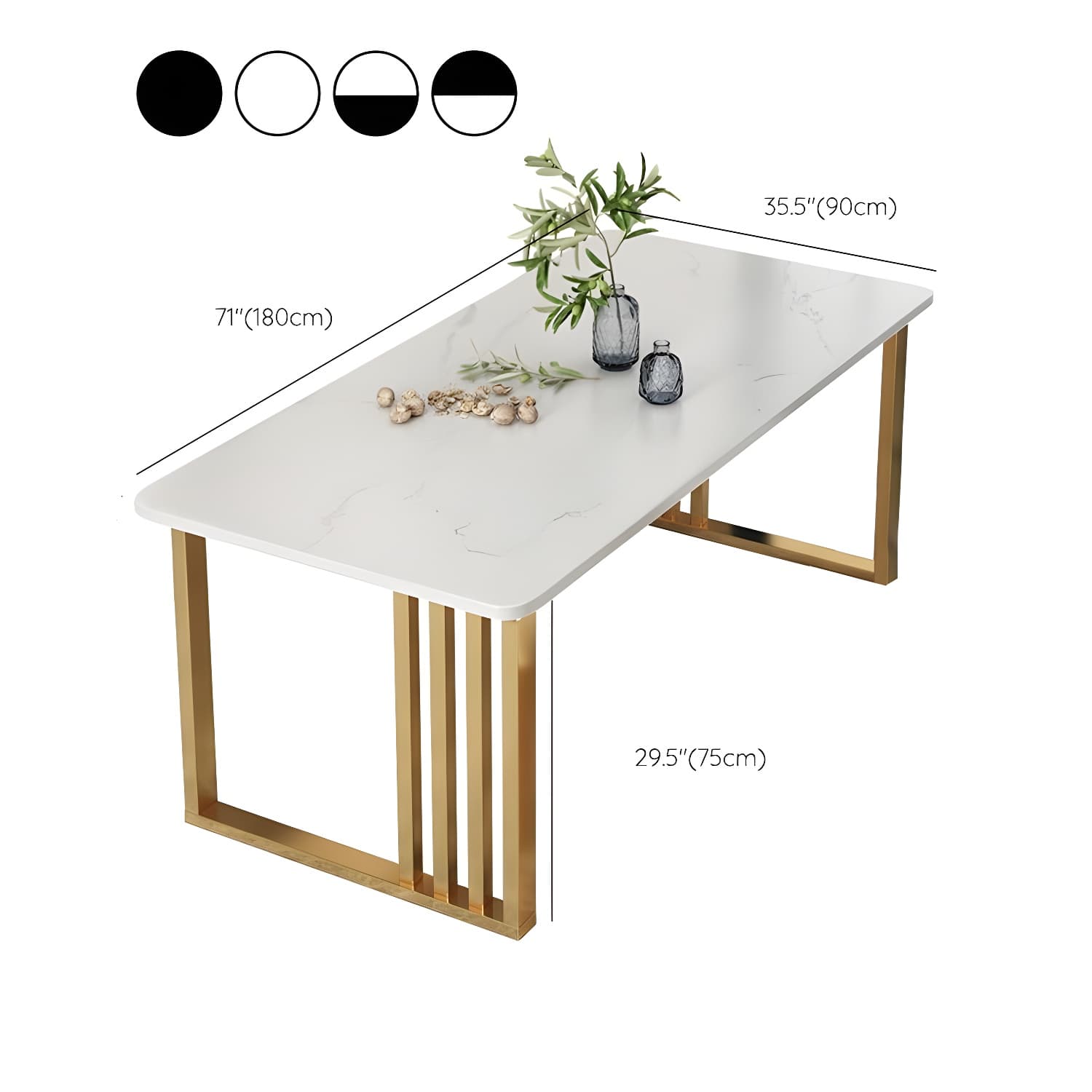 Traditional Luxury Dining Table Rectangle Slate Dining Table for Dining Room - image 12