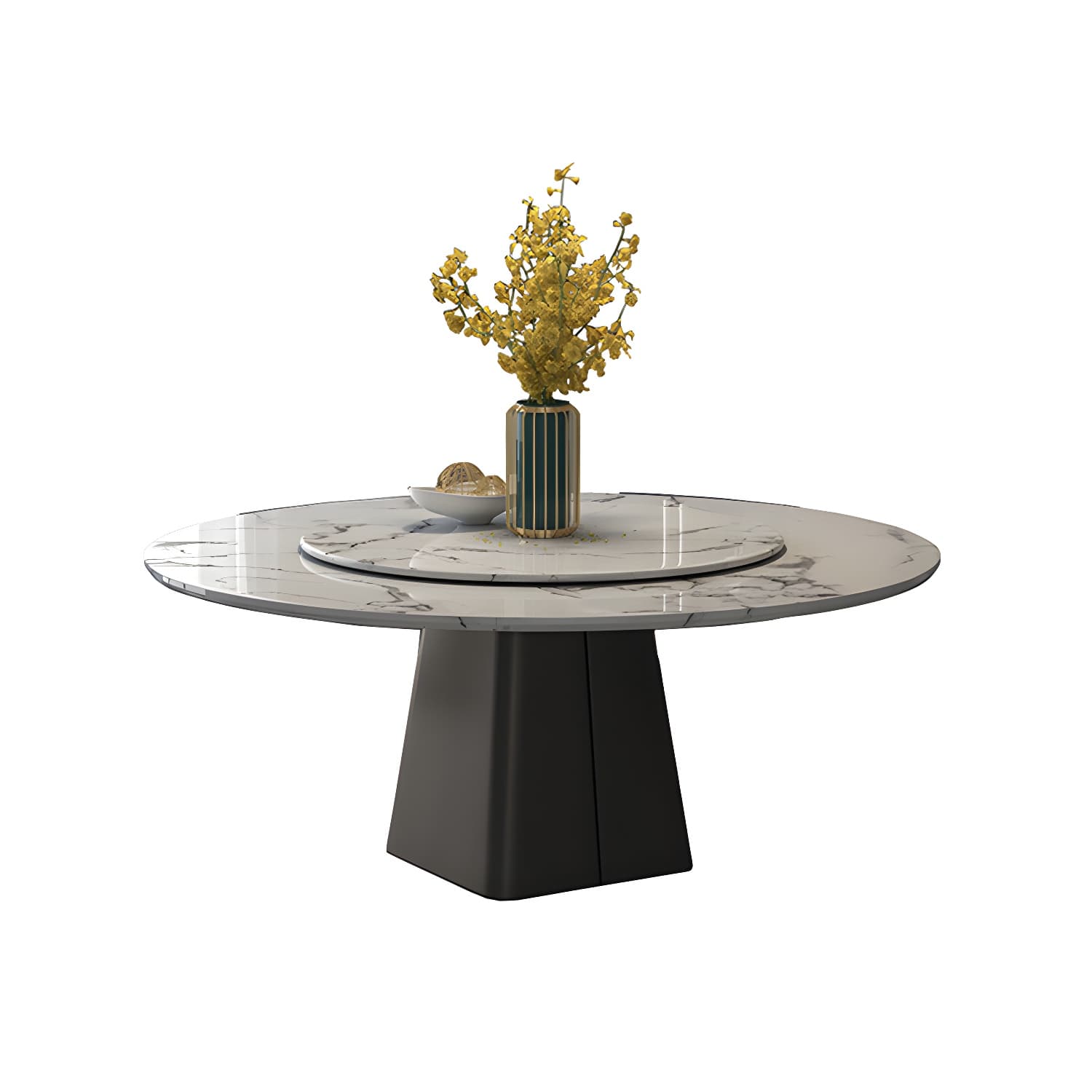 Marble Dining Table Set 1/4/5/7/11 Pcs Rectangle Table with Wingback Chairs - image 5