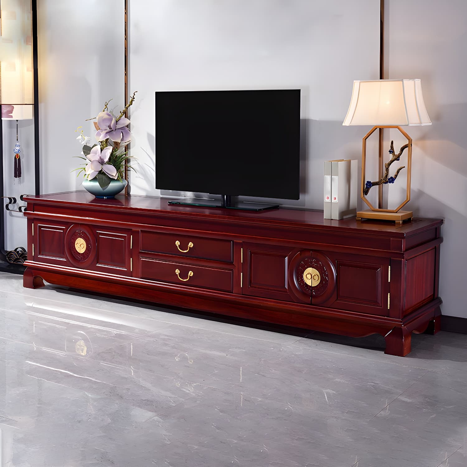 Wooden TV Cabinet Classical Storage TV Stand for Living Room - image 3