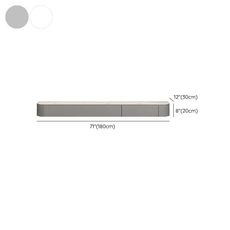 Contemporary Wall Mounted TV Stand with Door Living Room, Gray/White - image 14