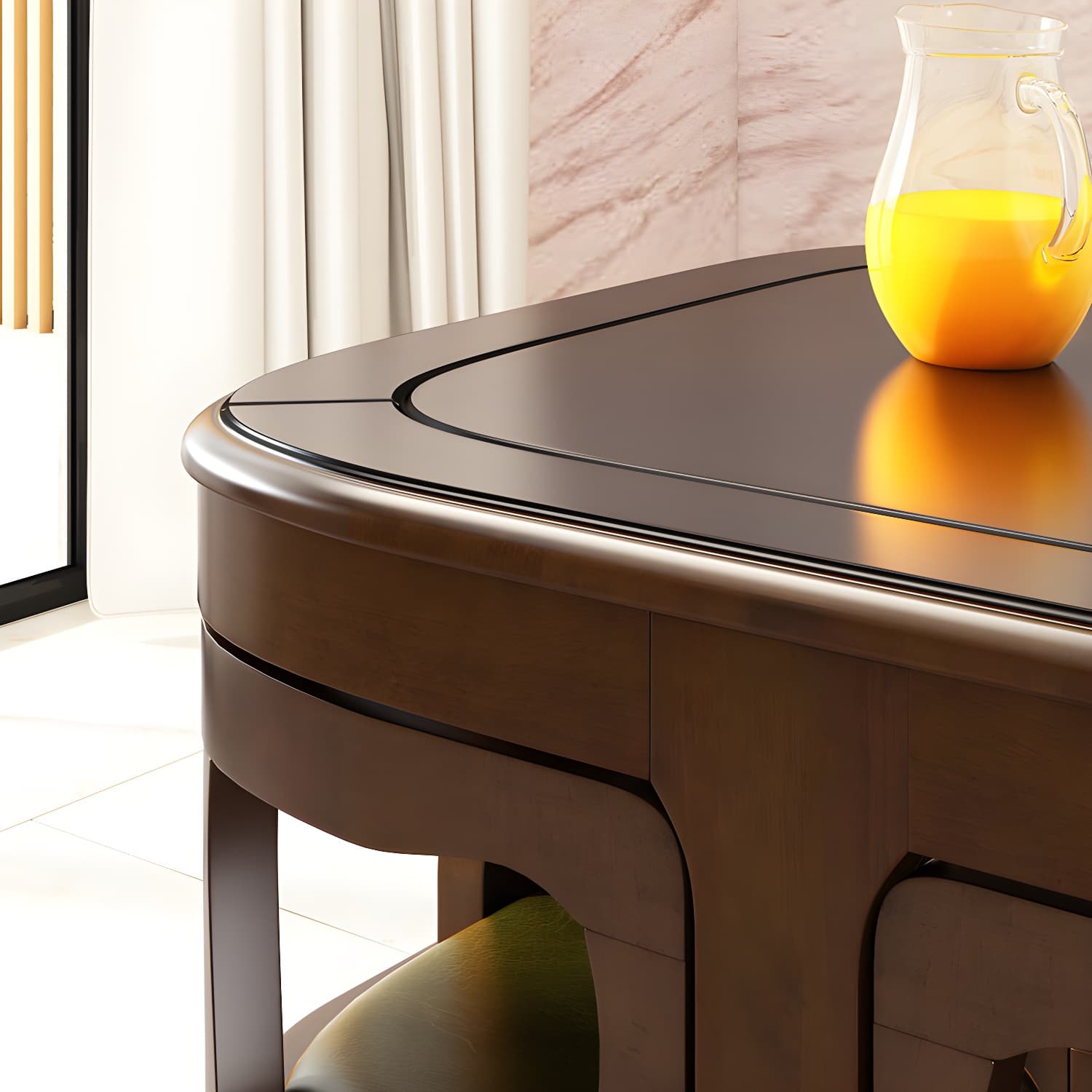 Modern Wood Dining Set in Medium Brown - Table and Chairs with Solid Wood Features - image 5