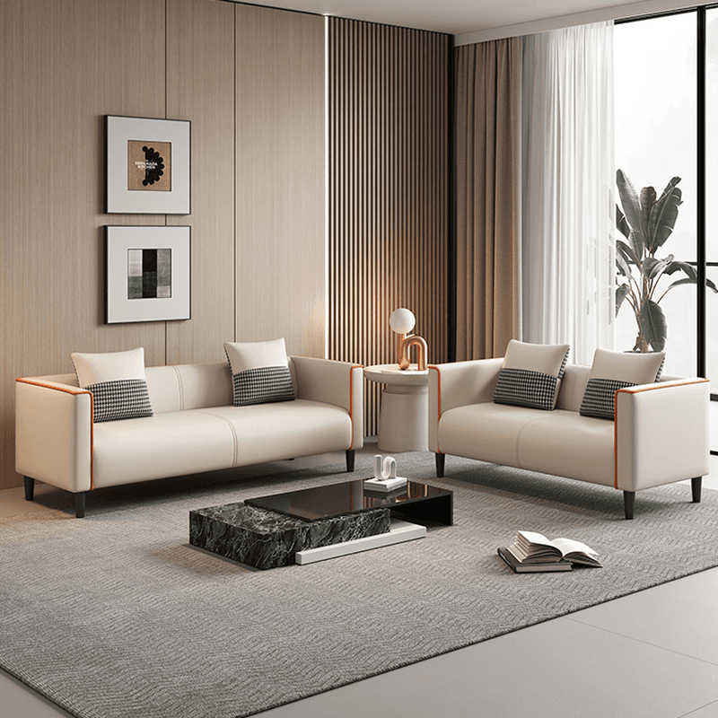 Versatile Standard Sofa/Loveseat/Single Sofa in Synthetic Leather with Grey/Dark Blue/Light Green Upholstery and Arm - image 9