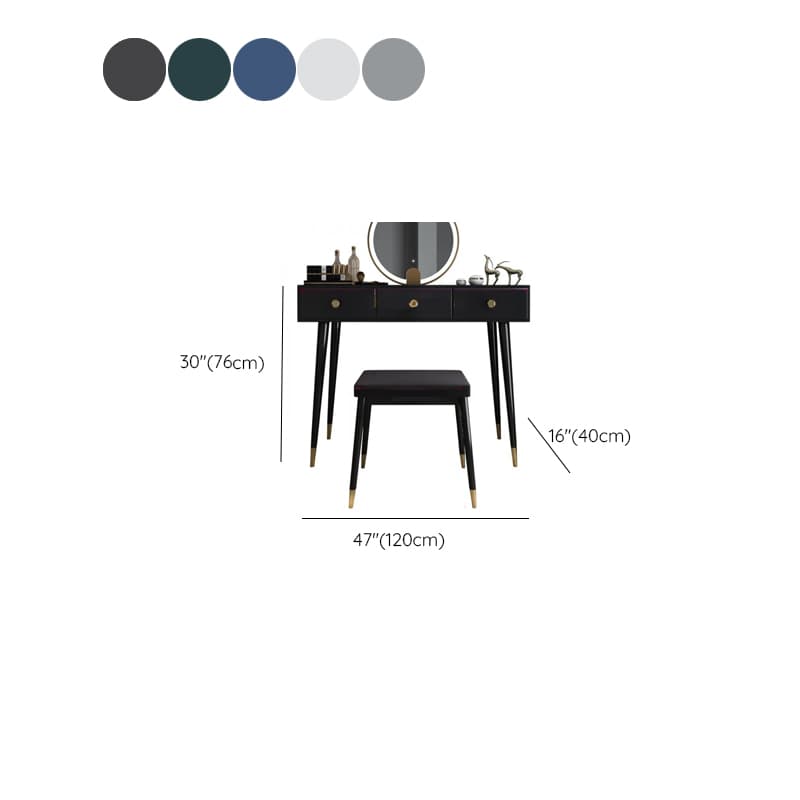 Modish Standard/Small Makeup Vanity with Solid+Engineered Wood Table Top and 3/2 Drawers - image 15