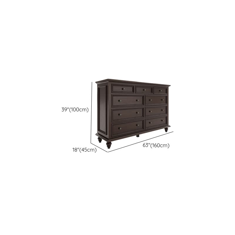 Classic Cocoa Lumber Horizontal/Vertical Console Dresser/Lingerie Chest/Bachelor Chest with 9 Drawers/7 Drawers/6 Drawers - image 10