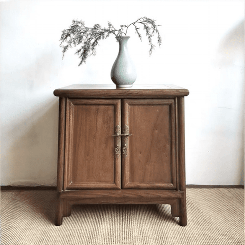 Classic Elm Wood Unattached Utility Cabinet for Drawing Room
