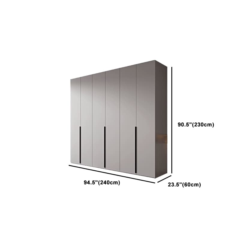 Trendy Grey Wooden Almirah with Clothing Rod, Interior Shelves, Soft Close Drawer & Soft Close Door - image 36