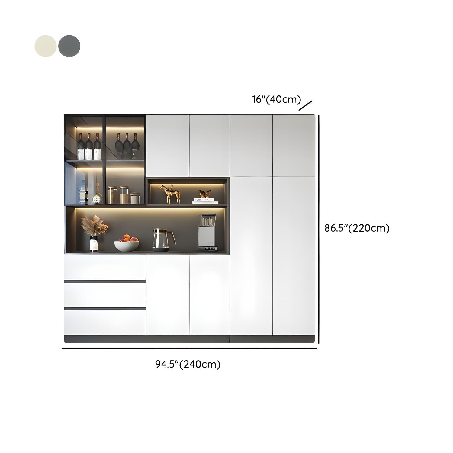 Modern Living Room Manufactured Wood Sideboard with Lighting - image 33