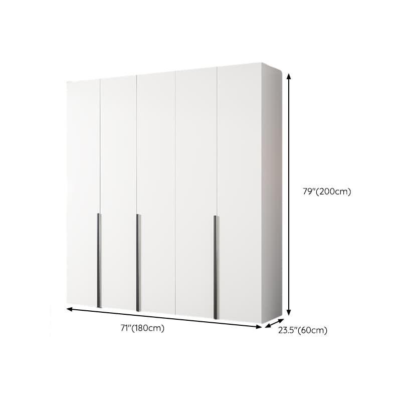White Wood Wardrobe Armoire with Hinged Doors and Shelves Included - image 14