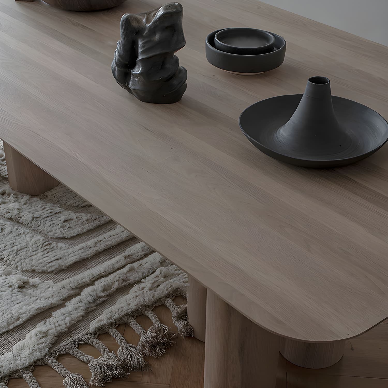 Rectangle Shape Casual Dining Table Solid Wood Fixed Table for Kitchen - image 4