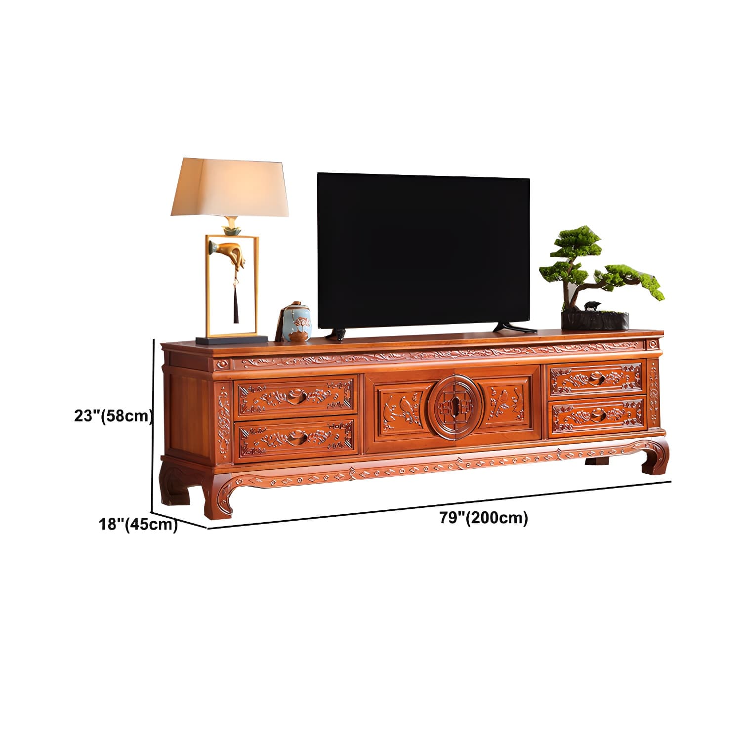 Wooden TV Cabinet Classical Storage TV Stand for Living Room - image 15