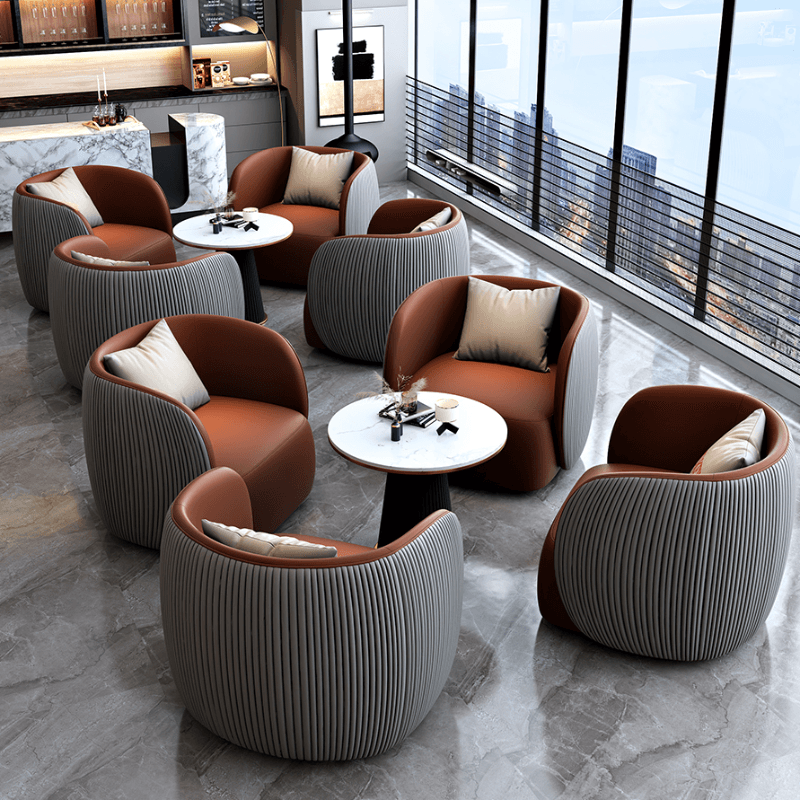 Modern Simple Style Dining Table Set with Padded Chair, Back Seat, and Arms - image 8