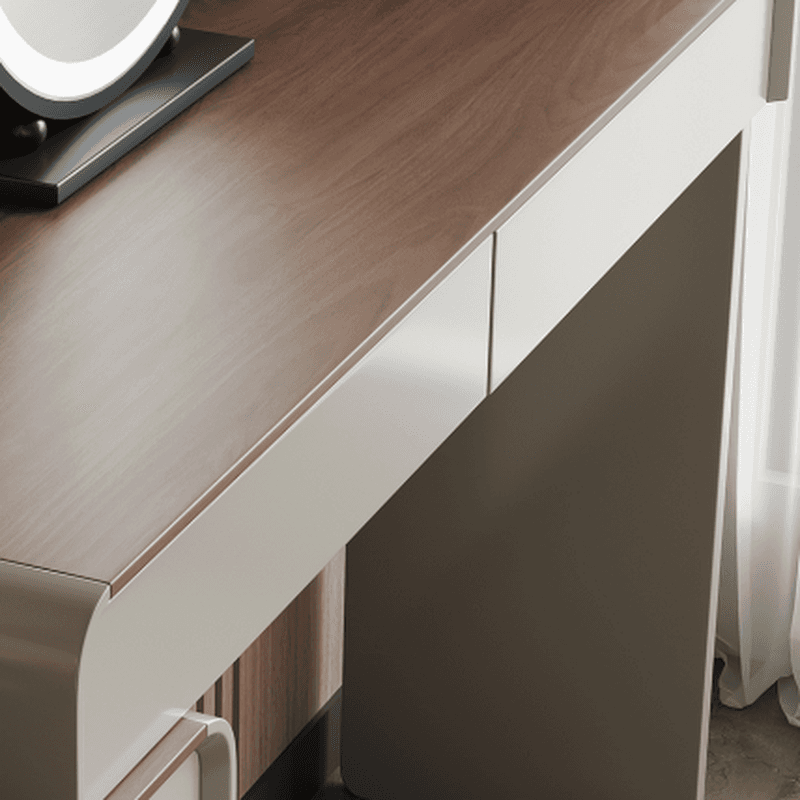 Large White Vanity Set with Upholstered Chair, 5/8 Drawers, Mirror Lights, Lighting, and Scalable Design - image 5