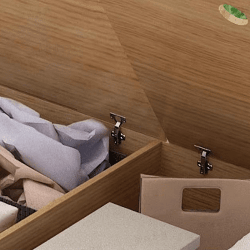 Natural Color Solid Color Storage Included Bed with 4 Storage Boxes and Storage Drawer for Bedroom - image 4