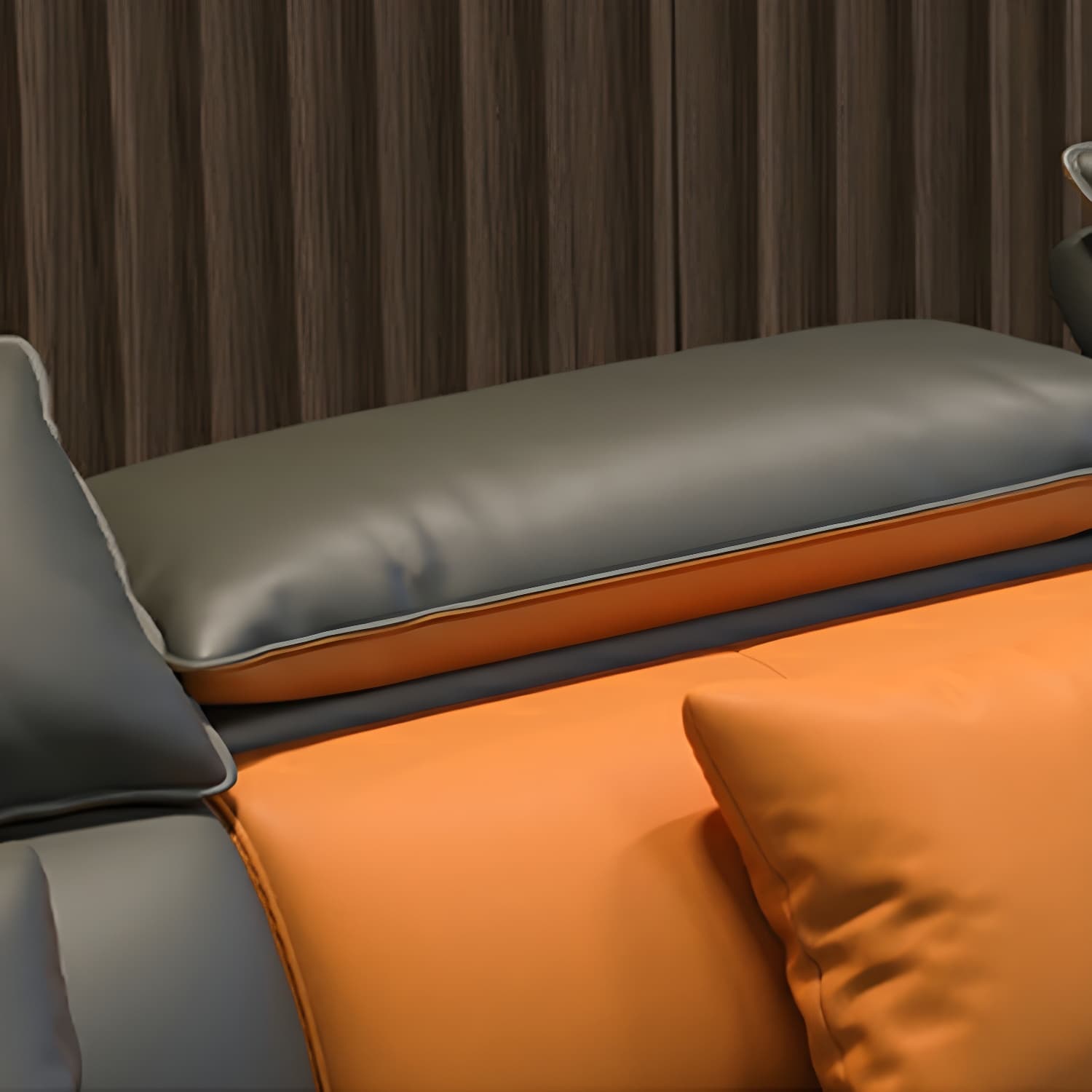 Modern Gray Tech Cloth Sectional Sofa with Pillow Top Arms and Cushion Back - image 8