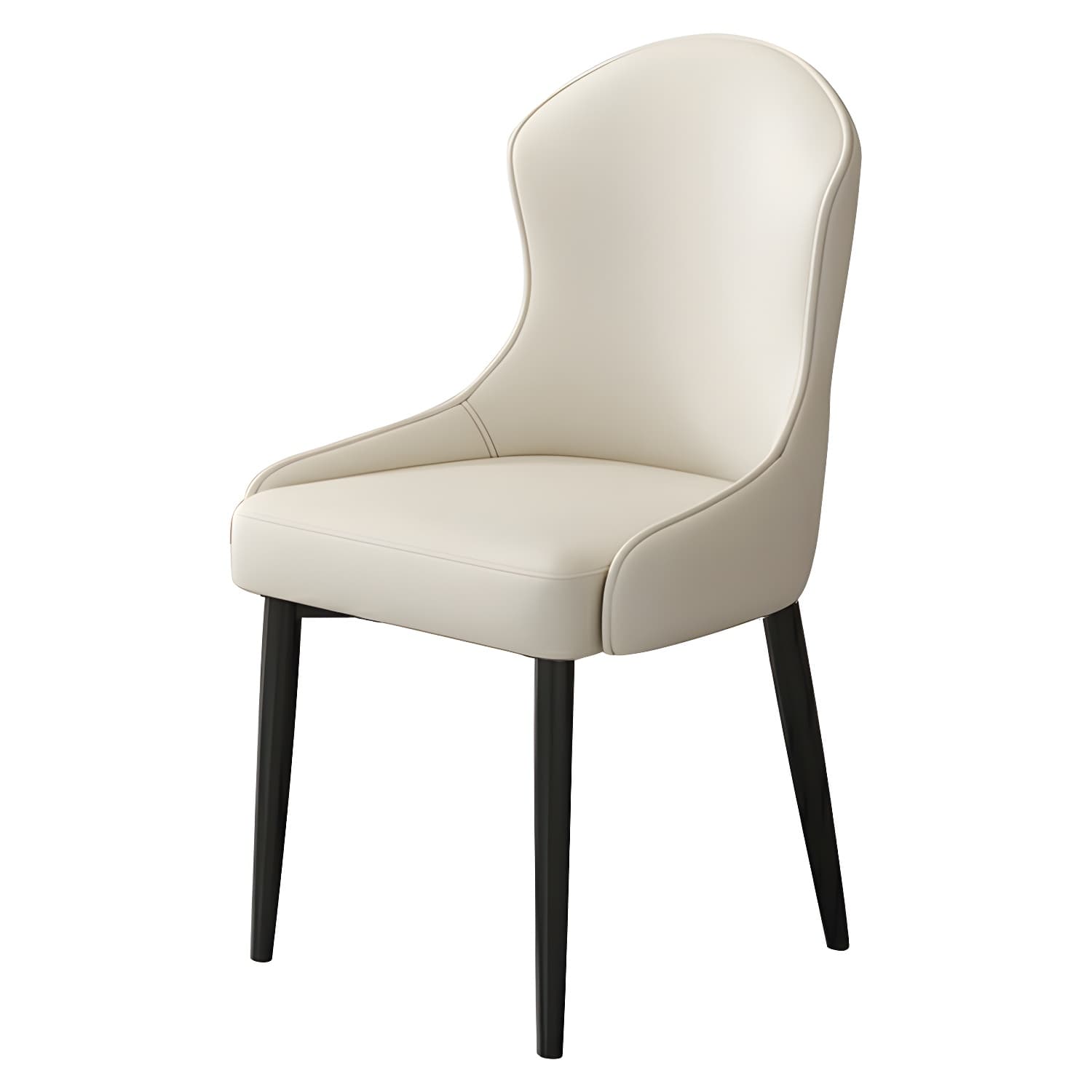 Wingback Faux Leather Side Chair with Metal Legs and Upholstered Seat for Kitchen & Dining - image 10