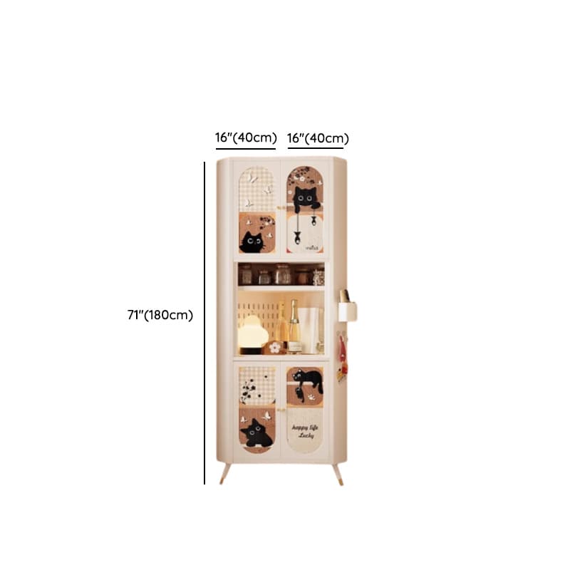 Modern Simple Style Nook Accent Cabinet with Damp-proof Closet, Glazed Door, Cabinet Knobs in Chalk - image 12