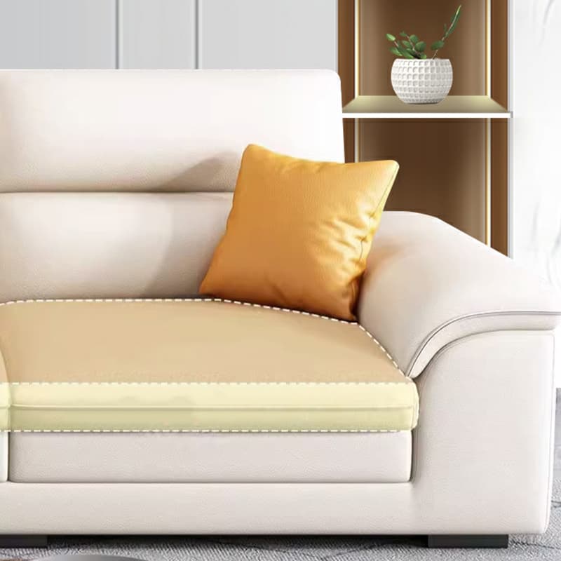 Modern Wood Frame White Sectional Sofa with Cushion Back and Storage Included - image 8