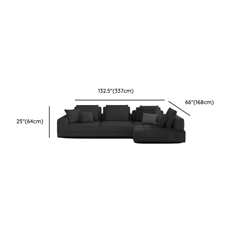 L-Shape Dark Upholstery Corner Sectional, Seats 5 with Button-tufted Design - image 10