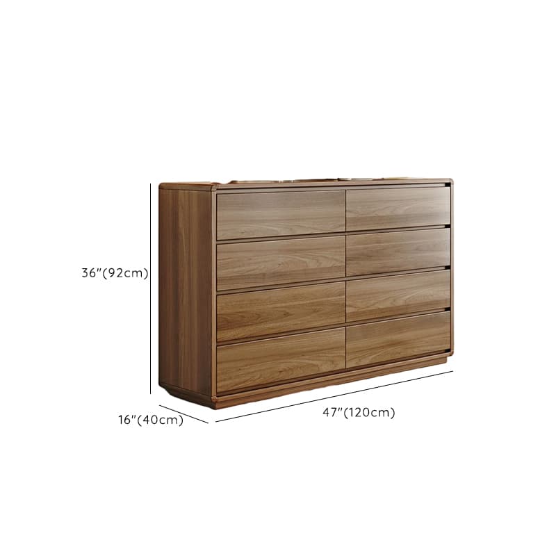 Modern Brown Storage Chest Solid Wood Freestanding with Drawers - image 15