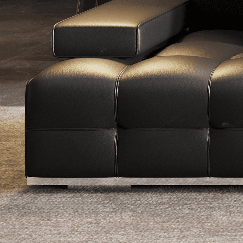 Versatile Black Sofa, Straight/L-Shape, 7-Seater, Horizontal/Right Hand Facing Orientation - image 6