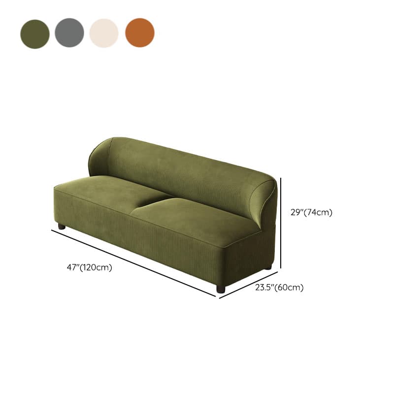 Trendy Solid Color Stain Resistant Loveseat in Emerald Green/Auburn/Beige for 2 People - image 16