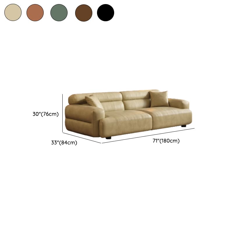 Modish Solid Color Scratch-durable Standard Sofa in Midnight Black/Mocha/Amber Color, Seats 3/2-seater with 2 Pillows - image 13