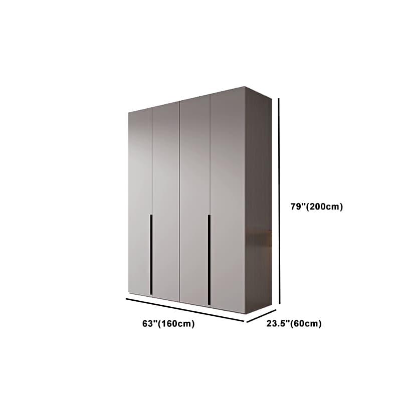 Trendy Grey Wooden Almirah with Clothing Rod, Interior Shelves, Soft Close Drawer & Soft Close Door - image 20