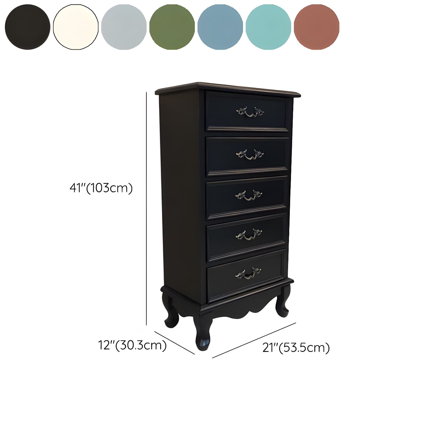 Bedroom Storage Chest Wooden Nautical Vertical Chest with Drawers - image 25