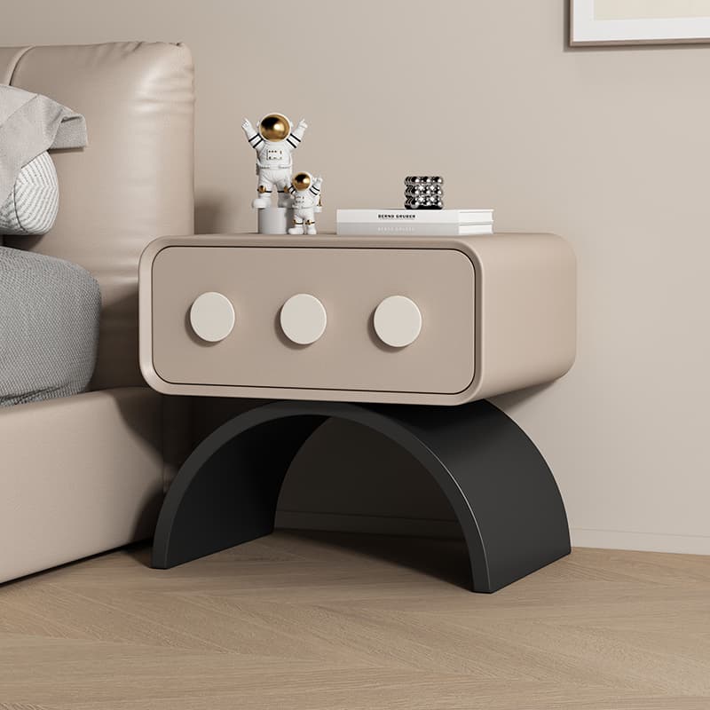 Organic Modern Nightstand With Drawer Organization Featuring 1 Drawer and Pleather Countertop - image 4