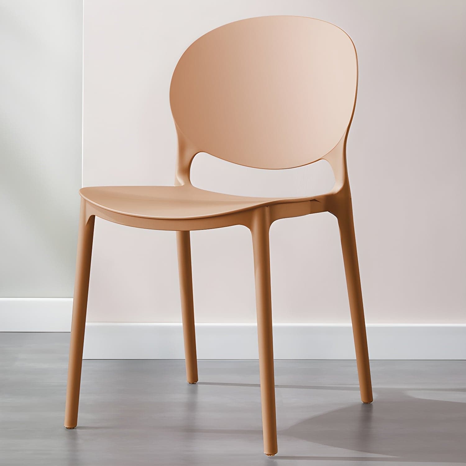 Scandinavian Plastic Dining Side Chair Open Back Matte Finish Dining Chair - image 4
