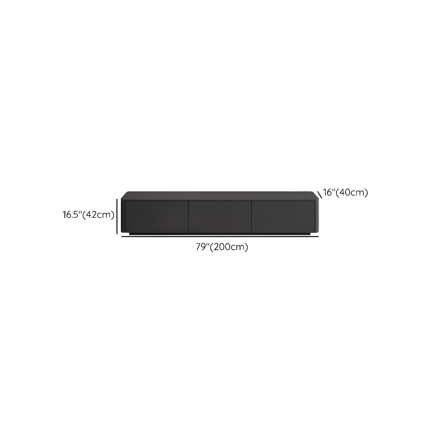 Modern Black TV Console Engineered Wood Cable Management Media Console - image 14