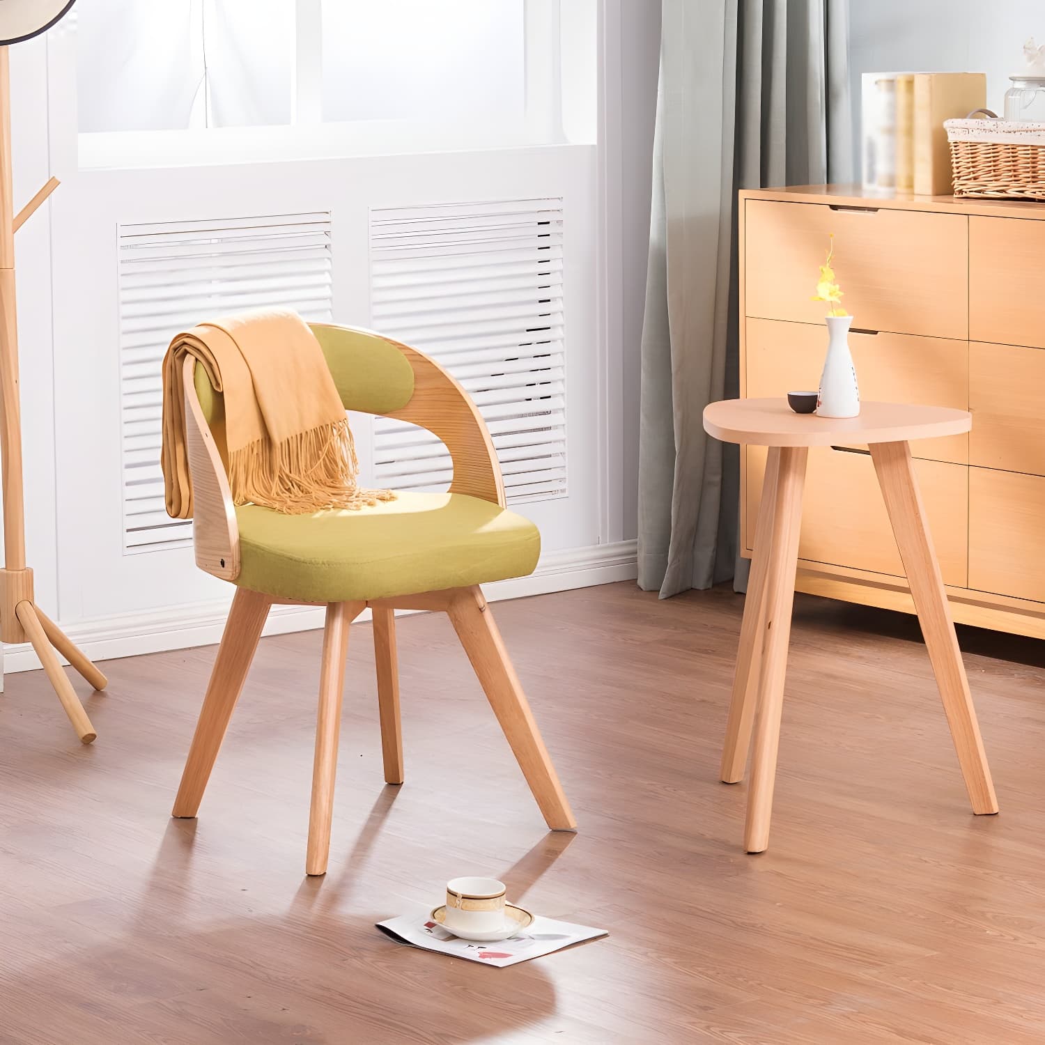Contemporary Swivel Side Dining Room Chair Open Back Chair for Home Use - image 11