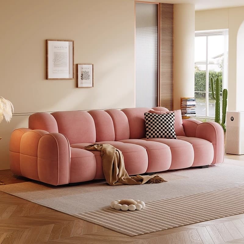 Standard Sofa/Loveseat in Flannel with Rose/Butter Color/Light Green Upholstery and Armrest - image 6