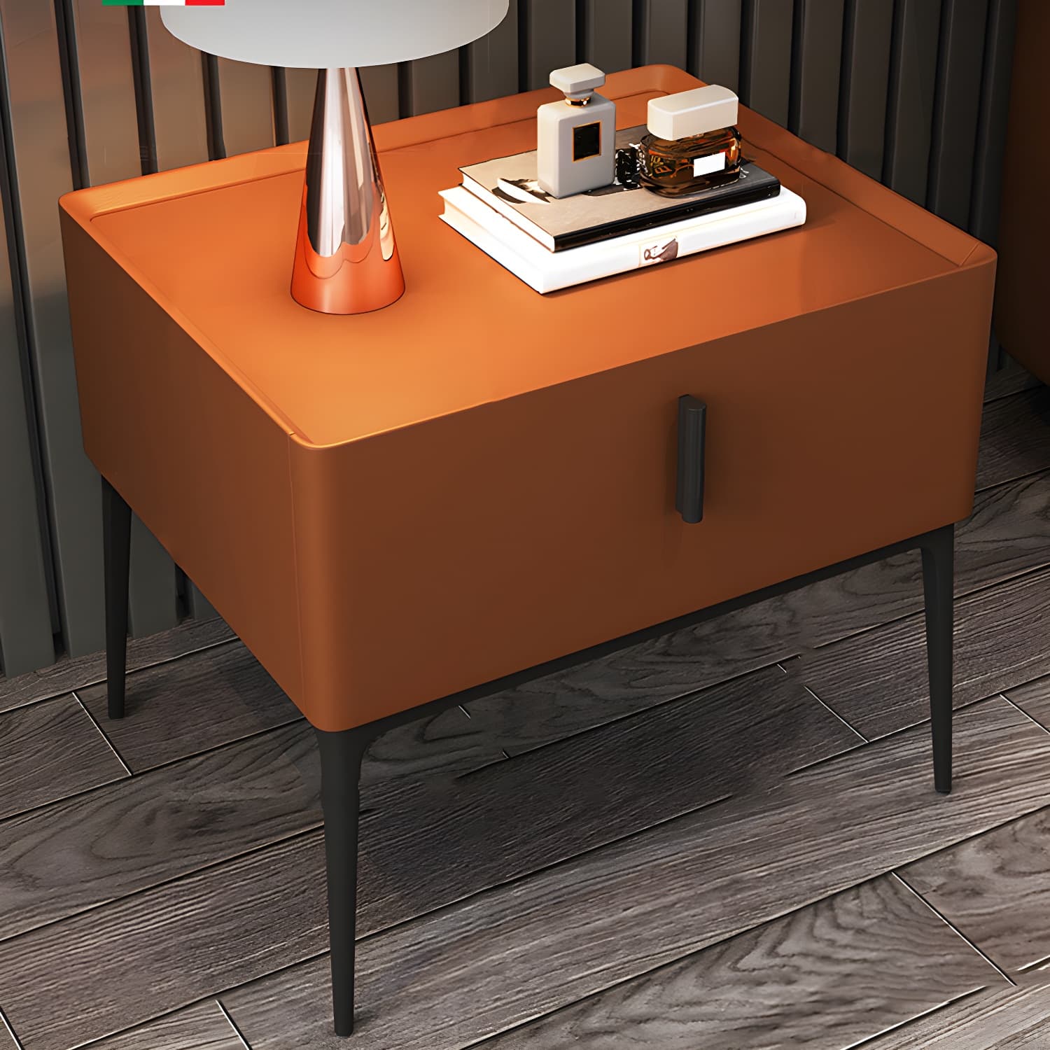 Mid-Century Modern 19-inch Tall Night Table 4 Legs Nightstand with 1 Drawer - image 16
