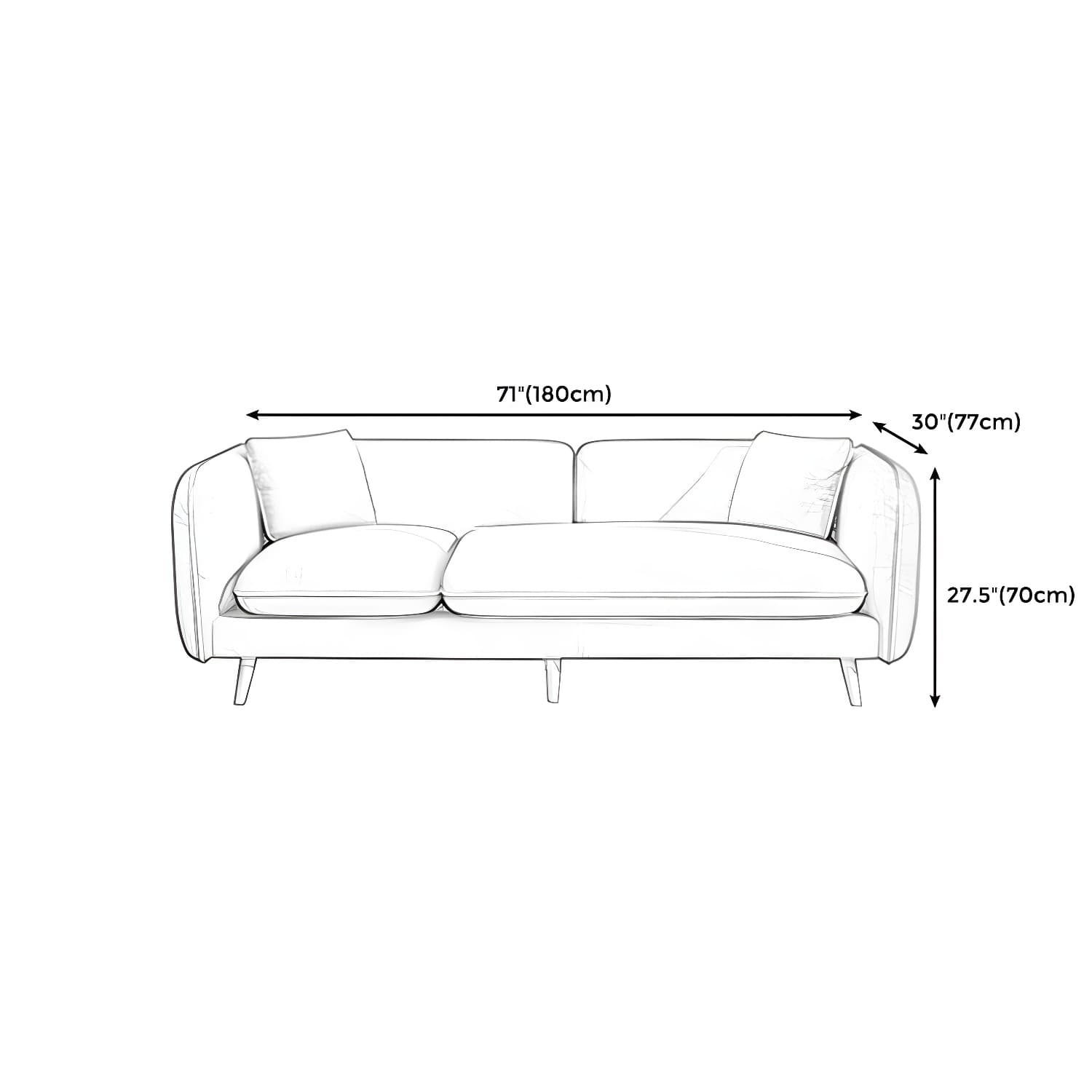 Modern Linen Tuxedo Arm Standard Sofa with Bolster Pillows for Living Room - image 22