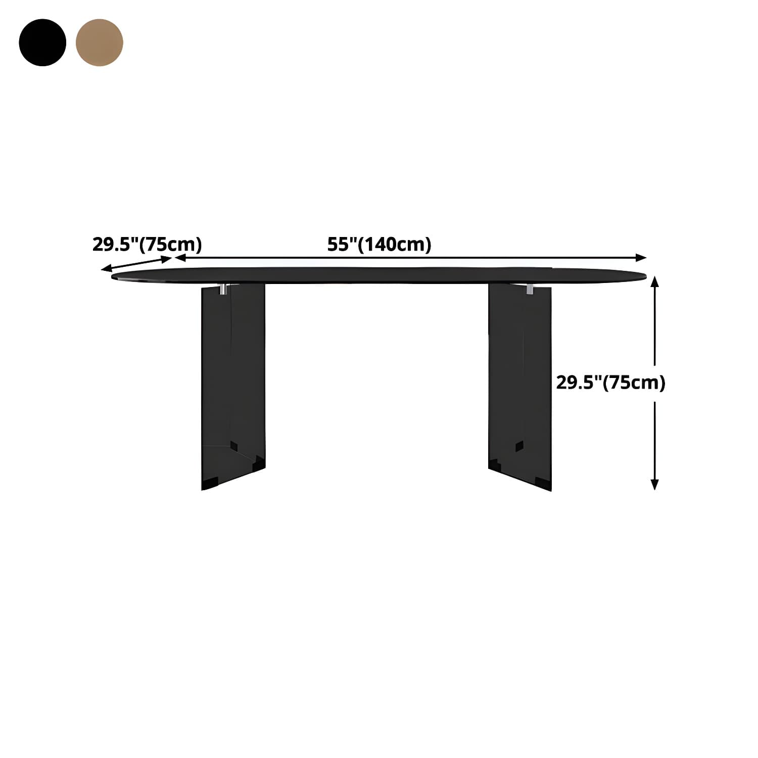 Glass Contemporary Oval Dining Table Clear Glass Top Table with Double Pedestal - image 10