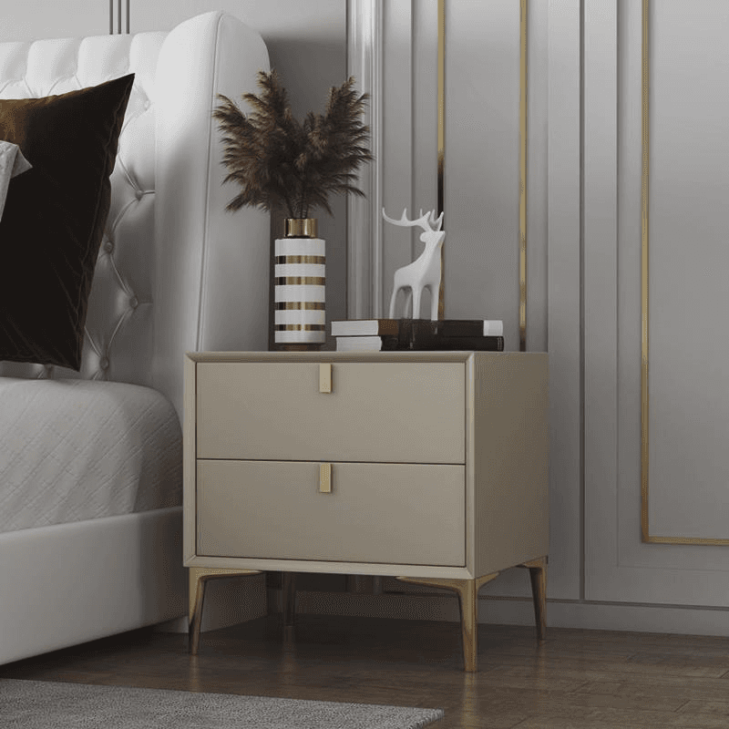 Modern Lumber Nightstand With Drawer Storage & Leg, 3 Drawers/2 Drawers - image 4