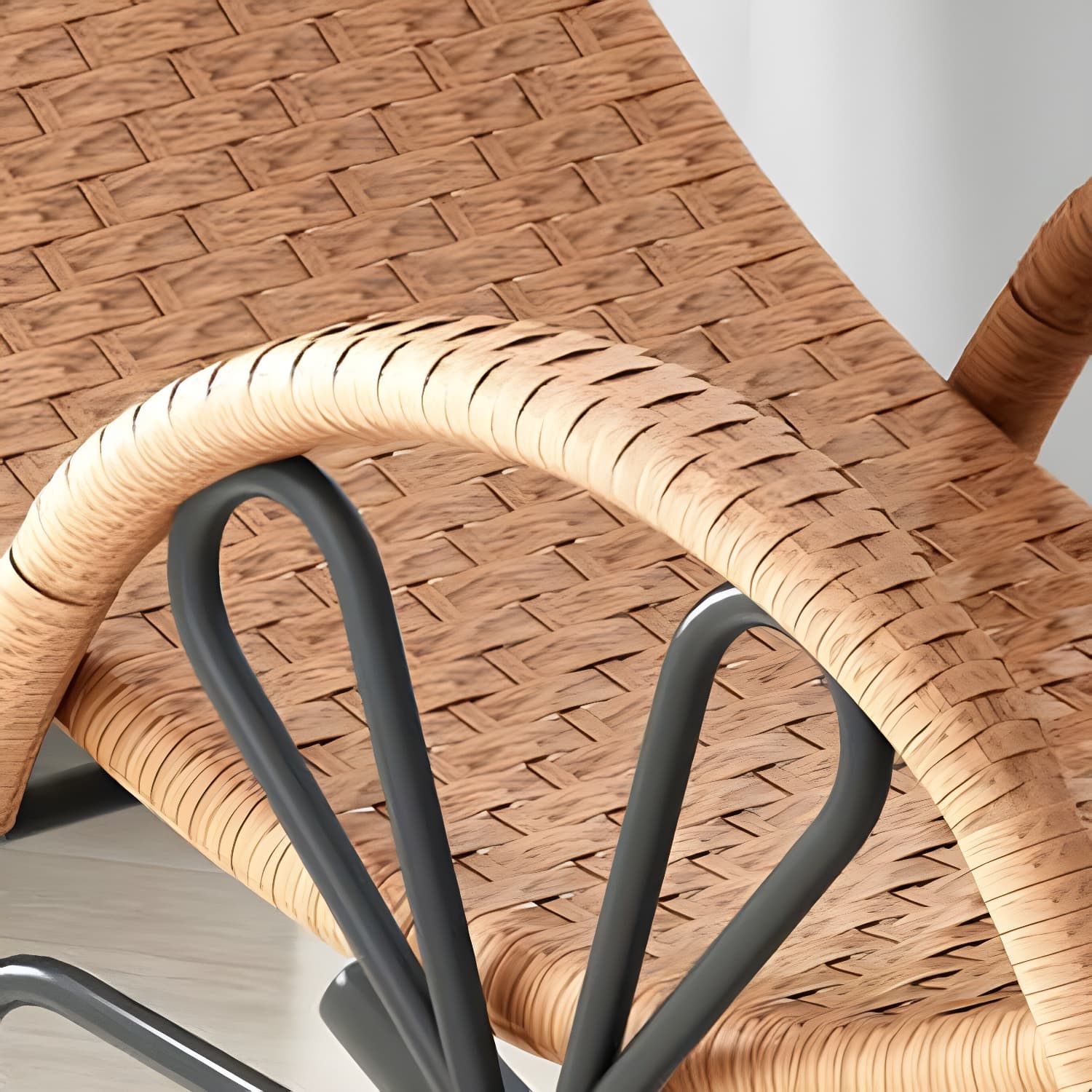 Modern Rattan Rocking Chair Woven Rope Rocker Chair for Drawing Room - image 12