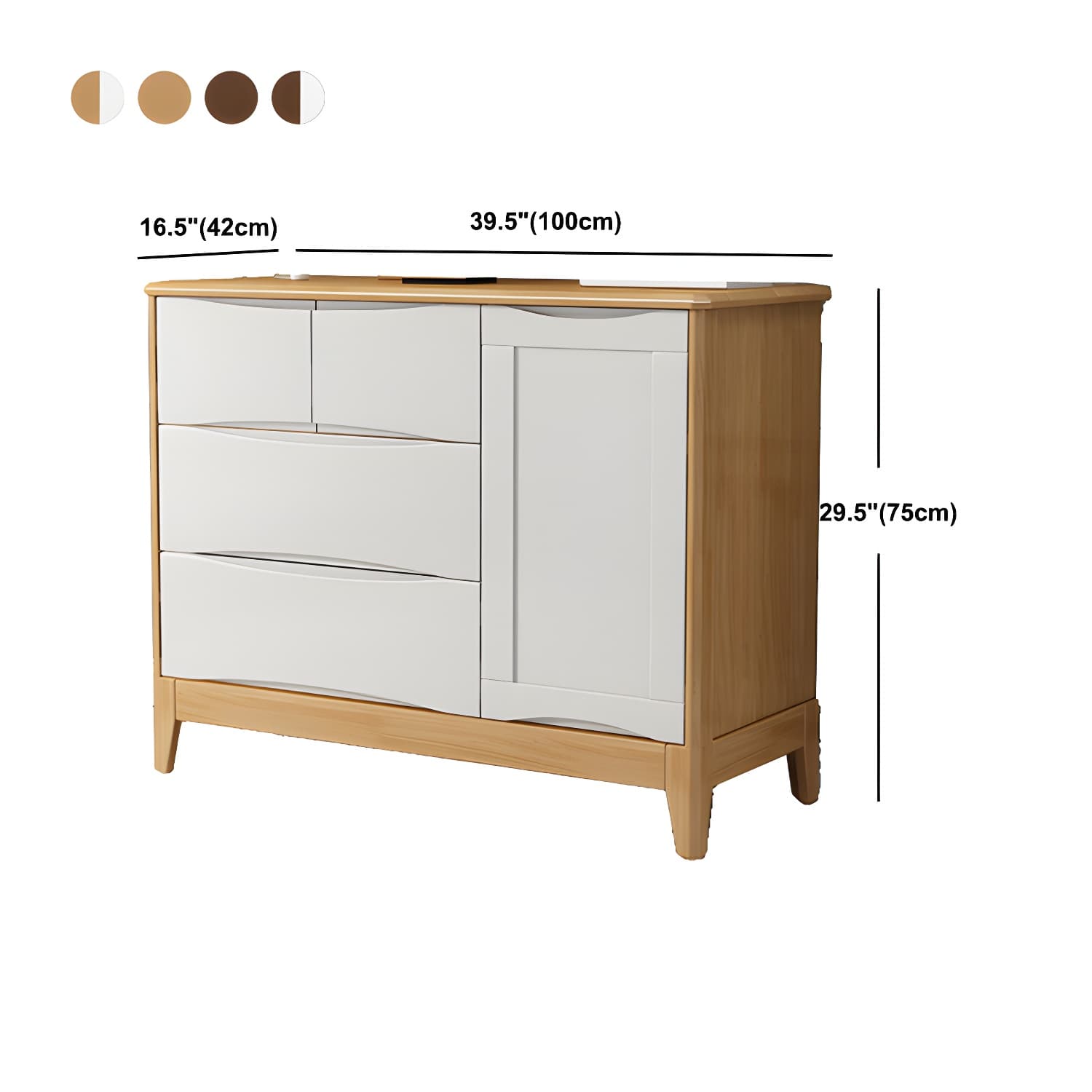 29.5"Tall 4 - Drawer Accent Cabinet, Wooden Rectangle Cabinet - image 16
