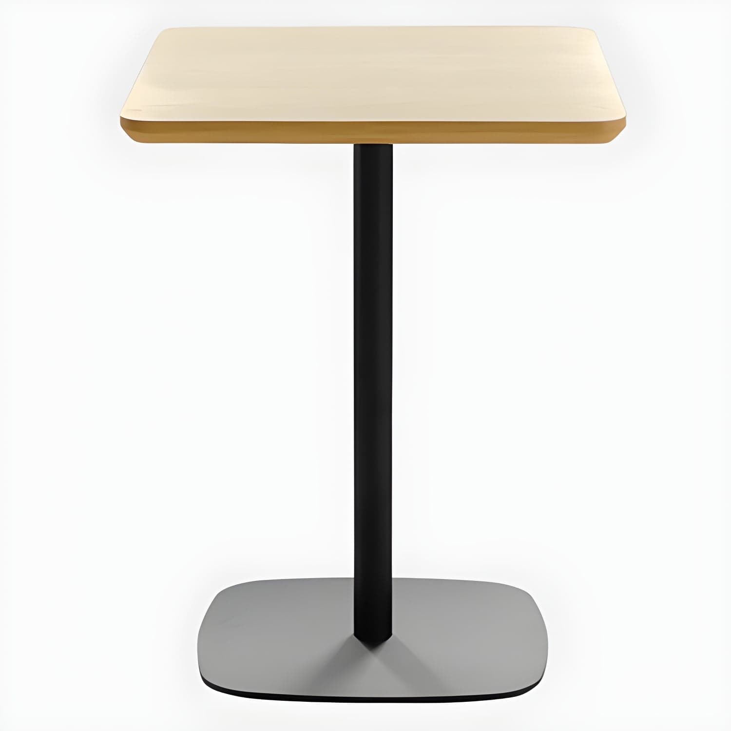 Metal Industrial Square Dining Table Solid Wood Top Table with Pedestal Base - image 5