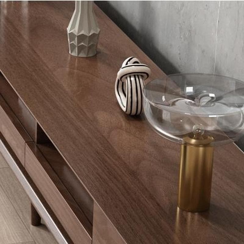 4-Drawer Modern Wood TV Stand with Open Storage and Cable Management - image 10